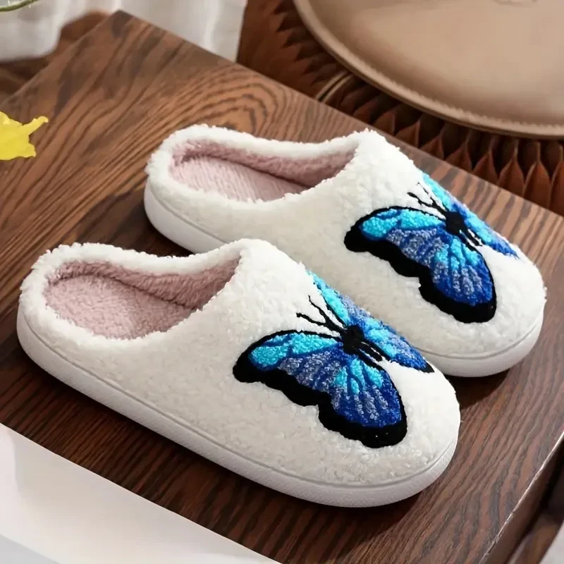 Butterfly Towel Embroidery Slippers