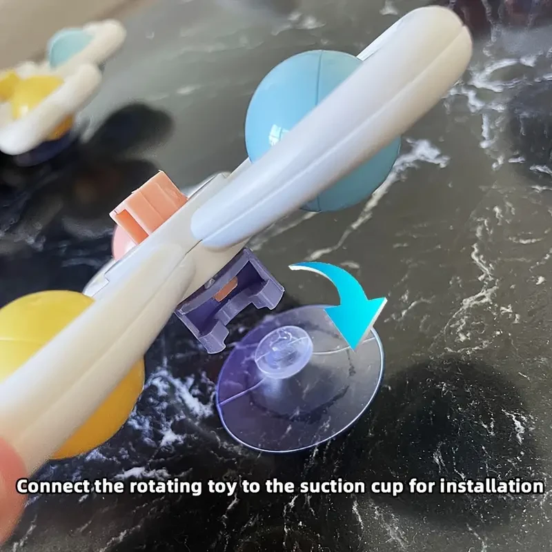 3pcs Animal Cartoon Suction Cup Spinning Tops Set