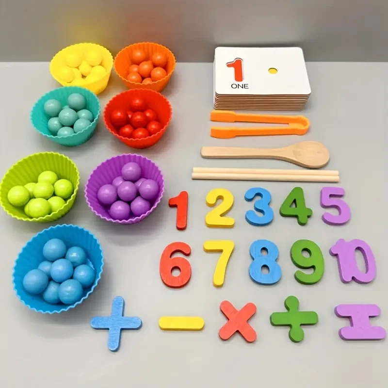 Colorful Number Bead Matching Game - Cognitive Skills Enhancement