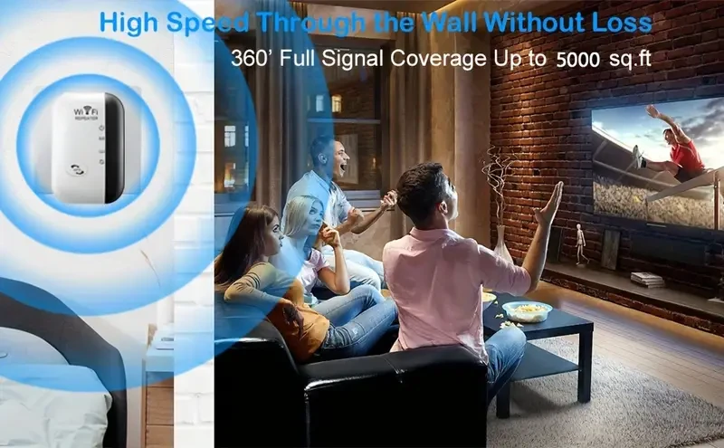 300Mbps WiFi Extender Signal Booster - Wireless Internet Repeater & Long Range Access Point