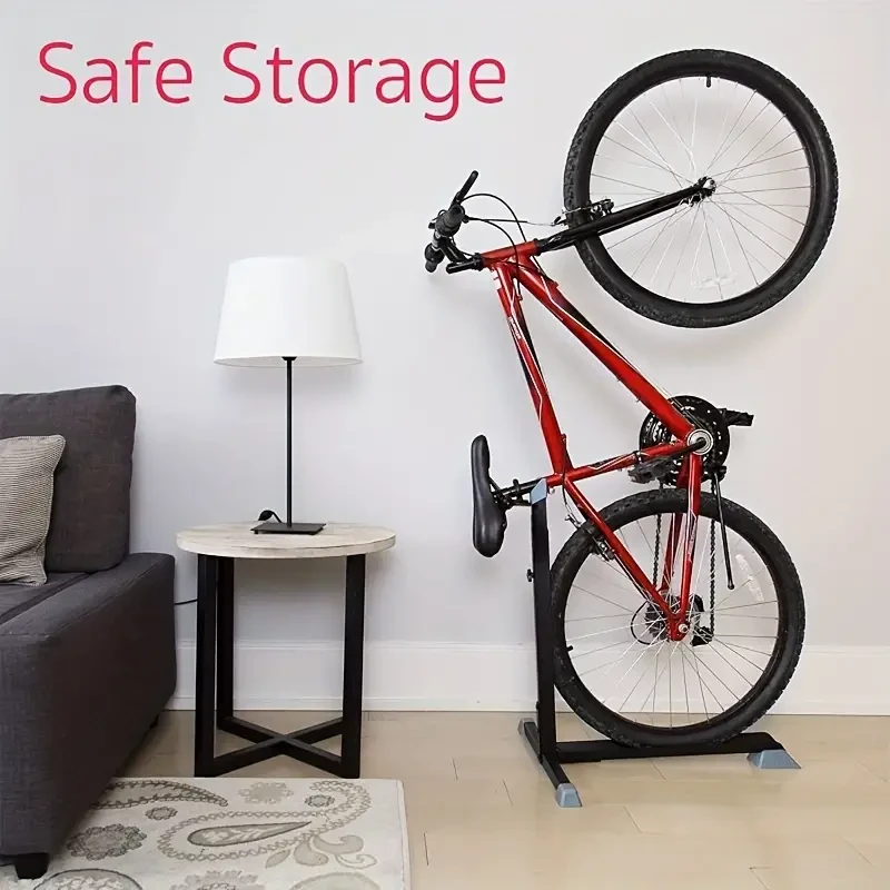 Portable Space-Saving Upright Bike Stand Rack - Indoor Bicycle Storage