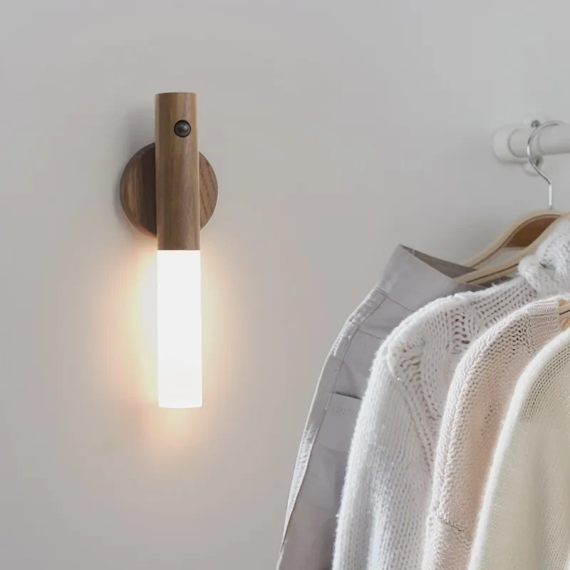 Magnetic Wood Wireless Night Light Corridors