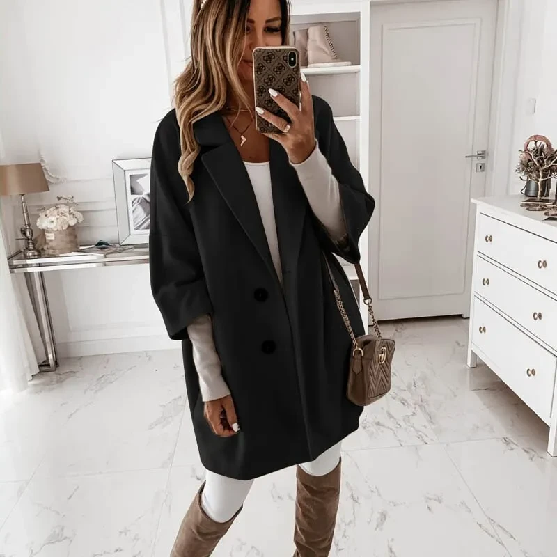 Vintage Long Wool Coat for Women