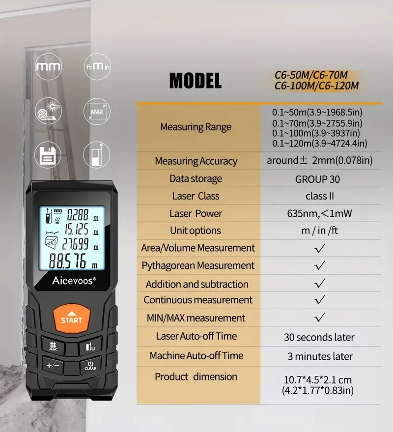 Aicevoos Digital Laser Rangefinde