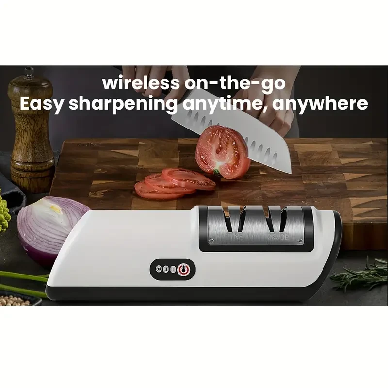 Electric Knife Sharpener - USB Rechargeable, 2-Speed Adjustable