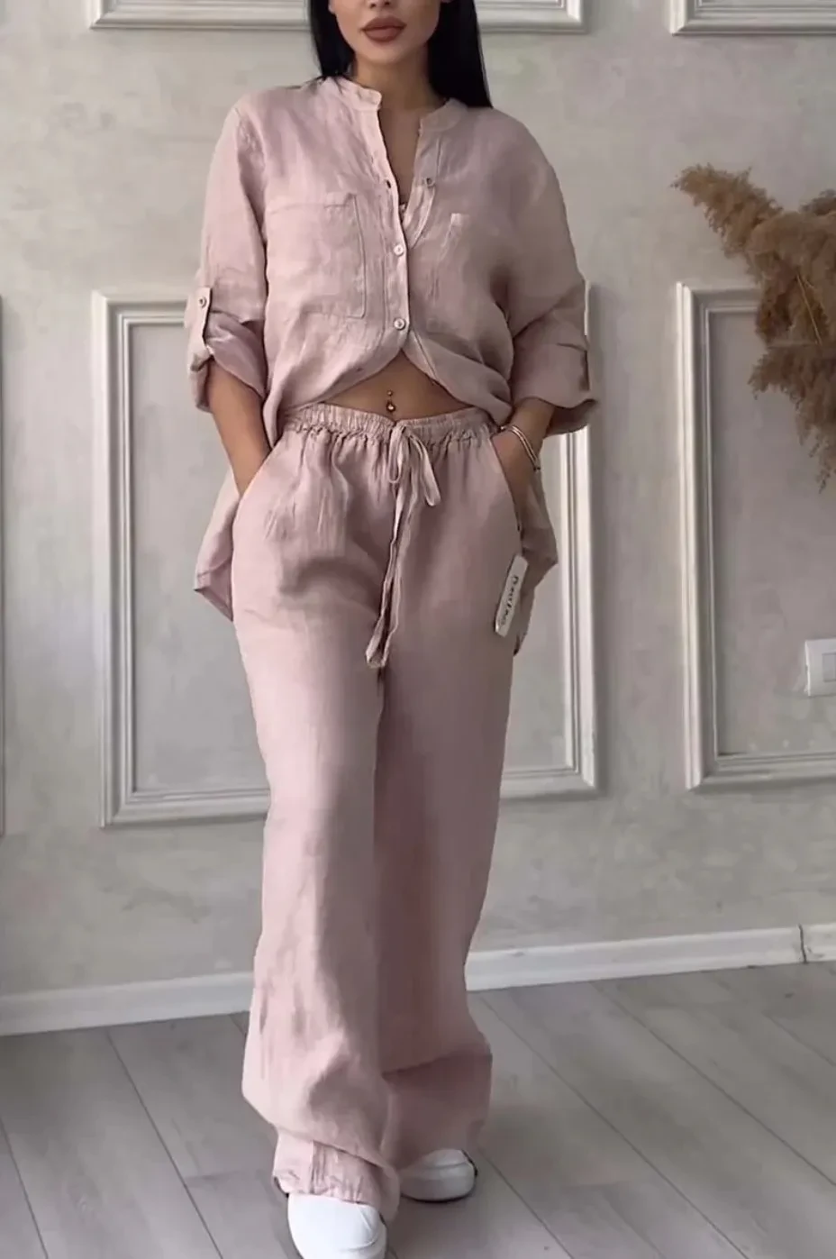 Lace-up Two-piece Suit