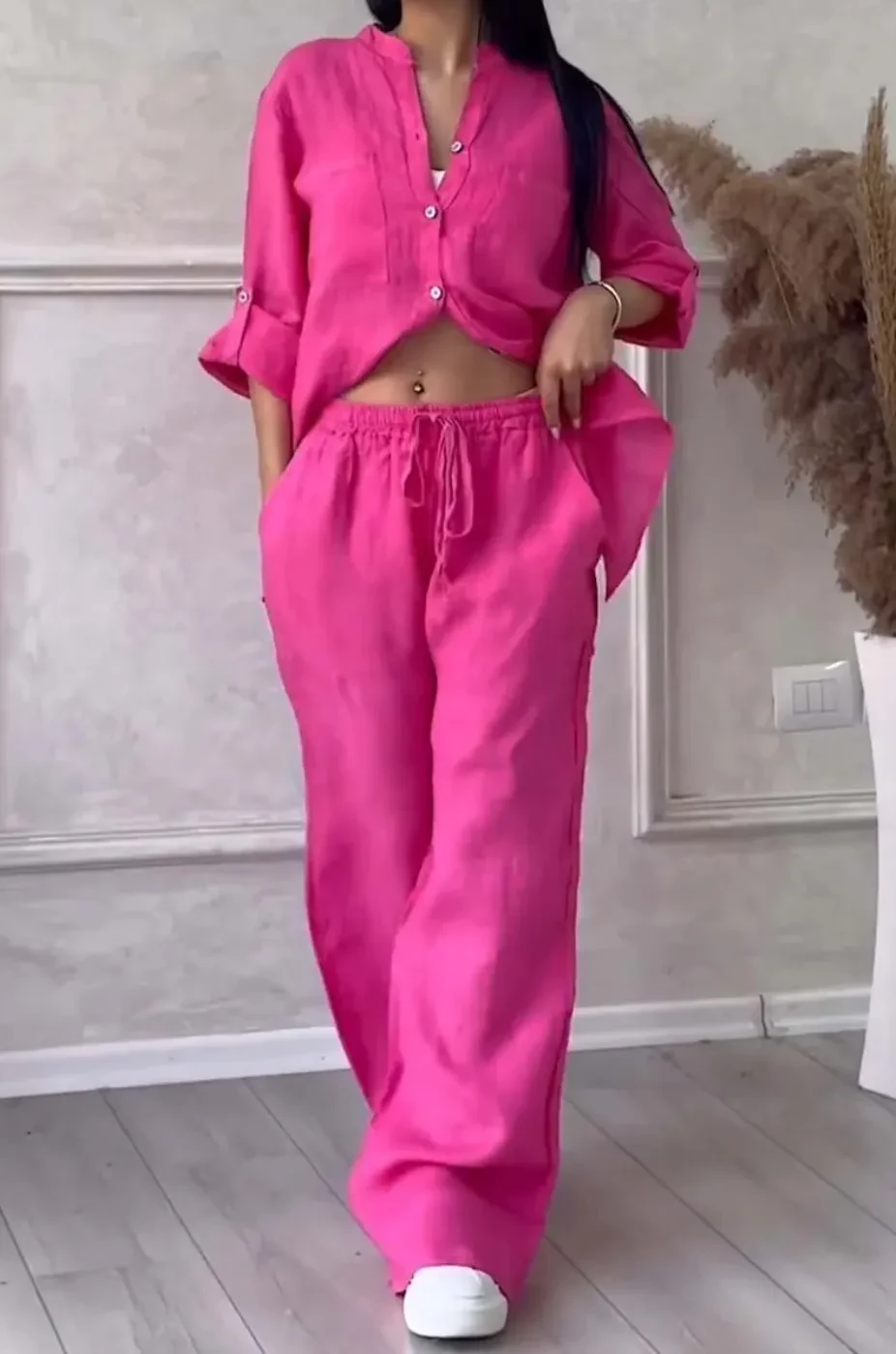 Lace-up Two-piece Suit