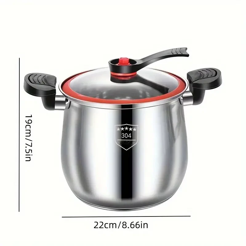 Premium 304 Stainless Steel Pressure Cooker - Non-Stick PREMIUM 304 STAINLESS STEEL PRESSURE COOKER - NON-STICK Large Capacity Soup