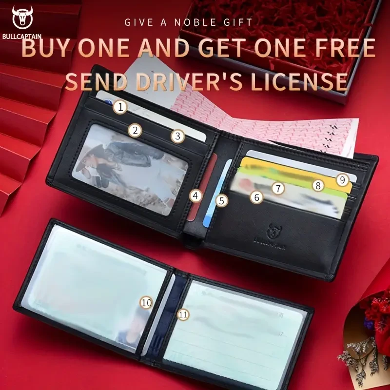 Luxury Genuine Leather Mens Wallet - RFID Protected
