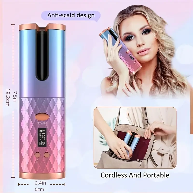 Rechargeable Cordless Automatic Hair Curler