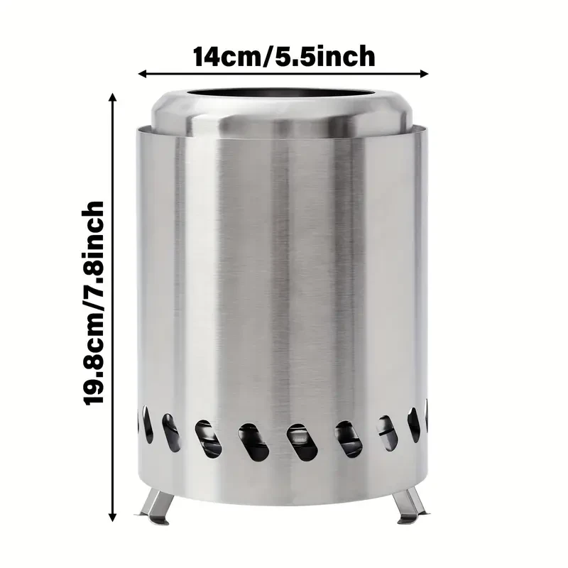 Mini Tabletop Fire Pit for Smores - Stainless Steel, Portable with Carry Bag