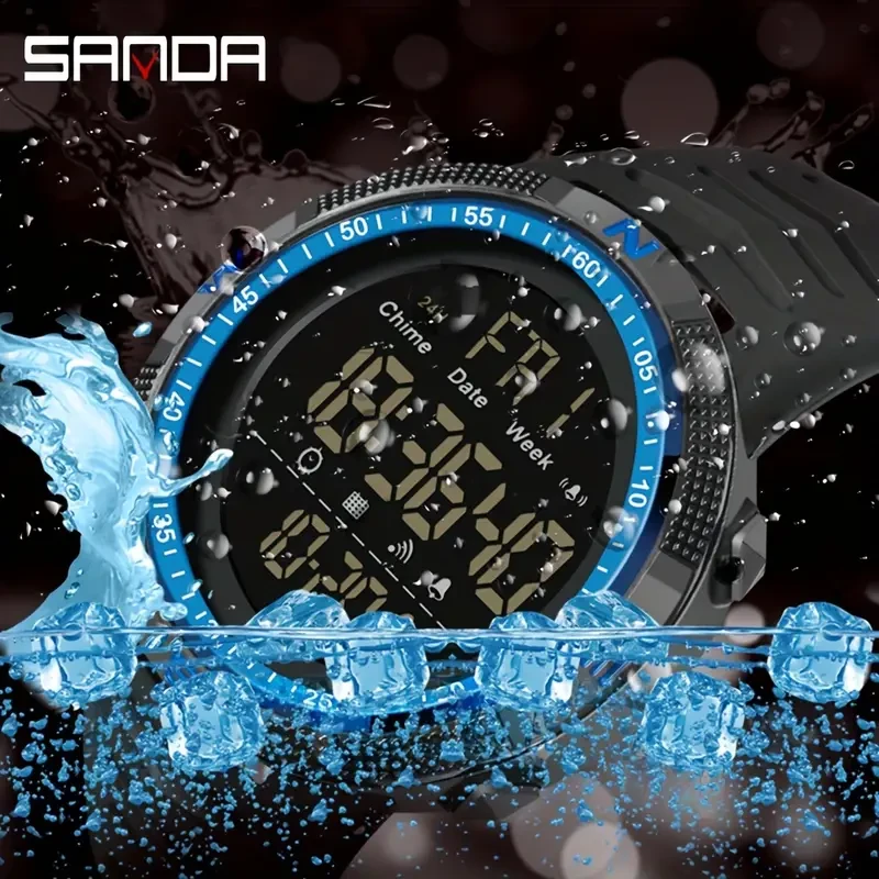 Multifunctional Sports Master Watch - Waterproof Countdown Timer, Week Date Alarm Clock, Stopwatch, Birthday & Holiday Gift for Men