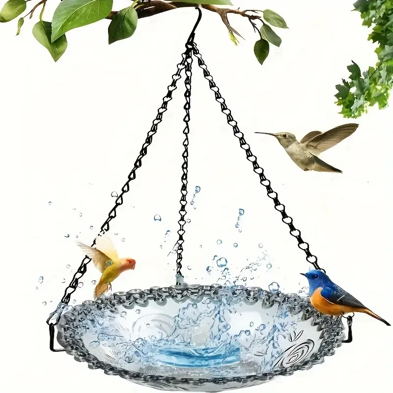 Decorative Hanging Hummingbird Feeder Bird Bath - Outdoor Bird Bathtub Shower Basin