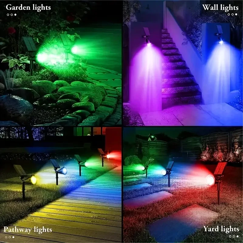 Super Bright Solar Outdoor Tree Lights - Color Gradient Lawn Lights