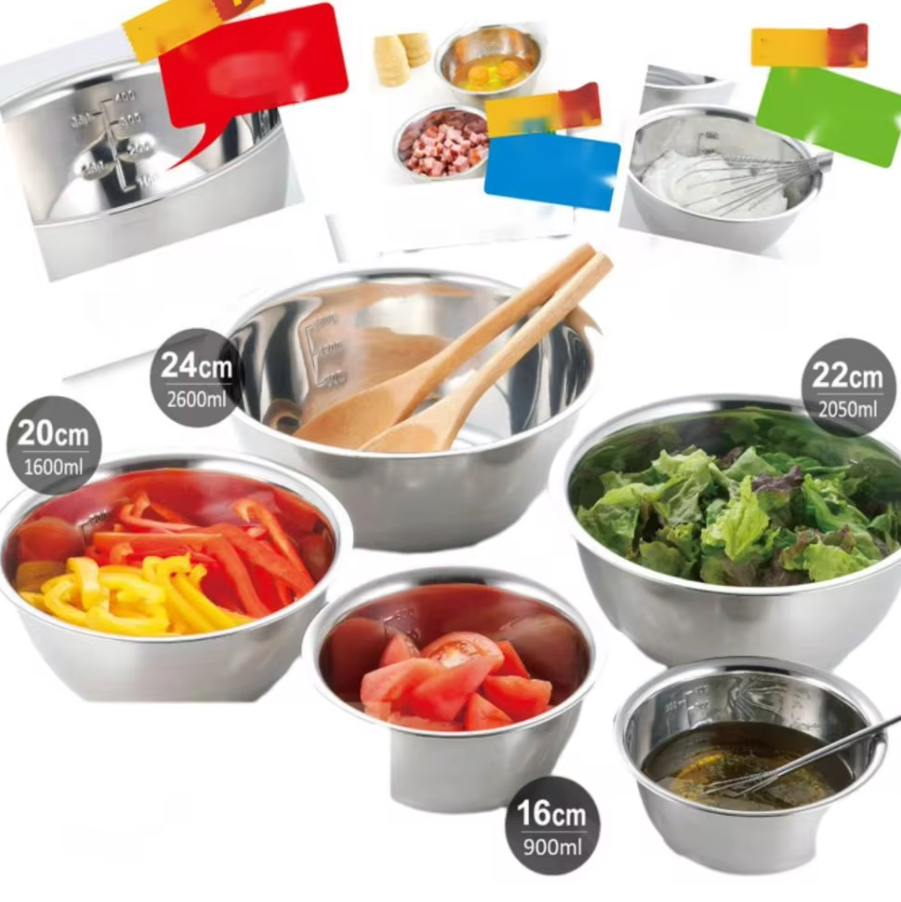 5 PCS Stainless Steel Mixing Bowls Set