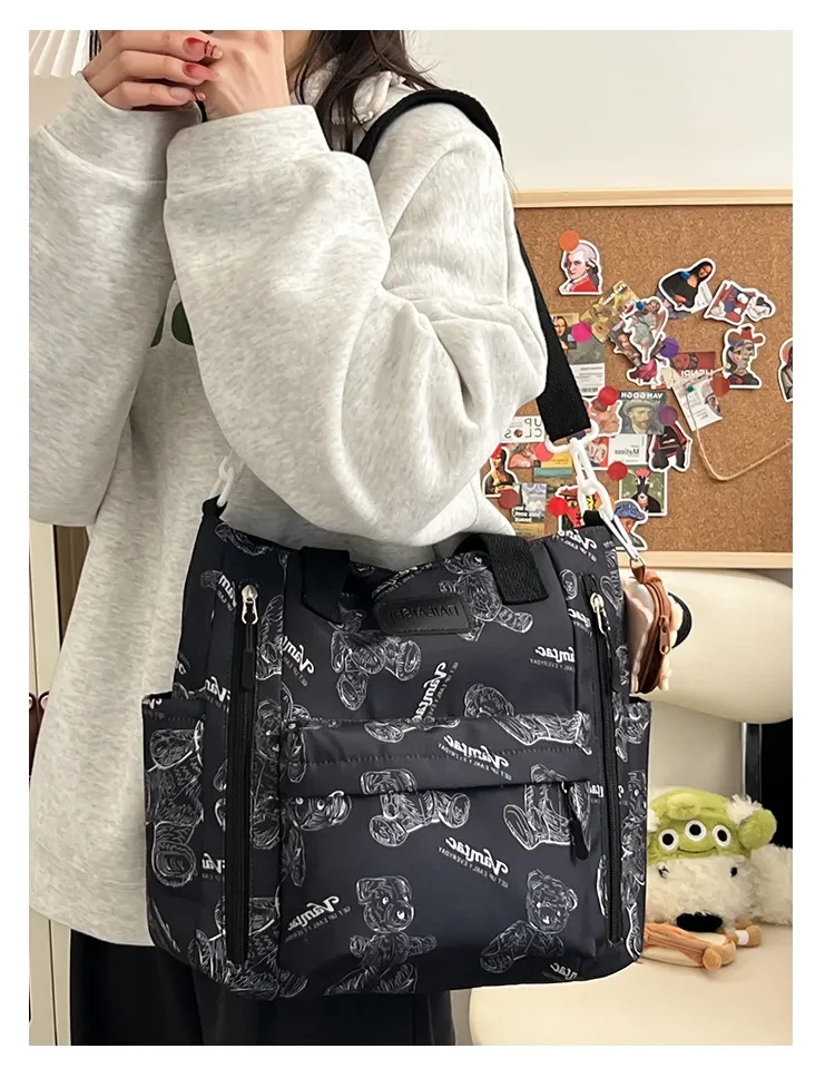 Large Capacity Multi-Pocket Crossbody Tote Bag