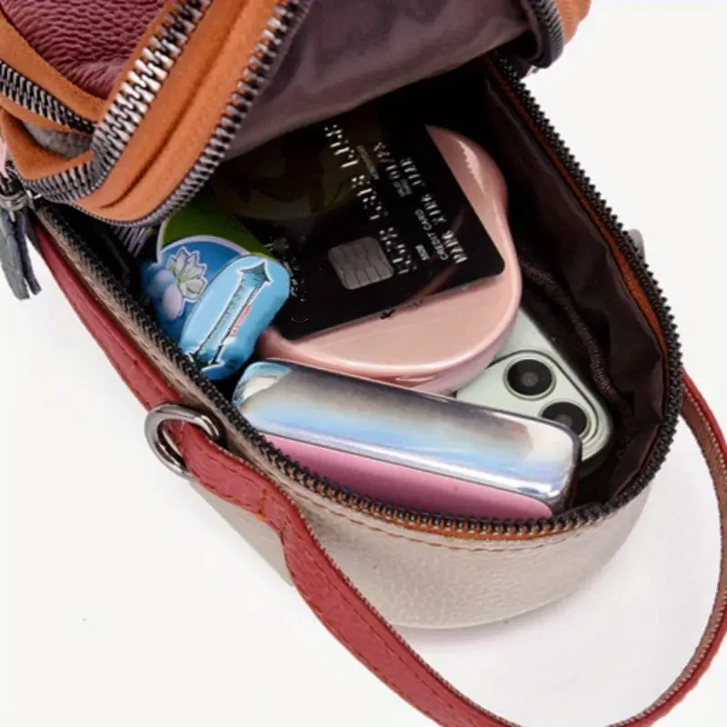 Women's Genuine Leather Mini Crossbody Cellphone Bag