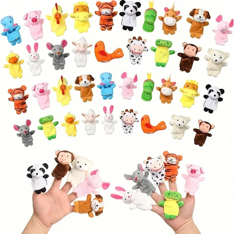 8pcs/16pcs Finger Puppet Set - Children's Soft Plush Animal Finger Puppet Toys, Mini Plush Doll Toy Combination for Boys and Girls, Perfect for Performances, Play, School Parties, Gifts for Christmas and Easter Celebrations