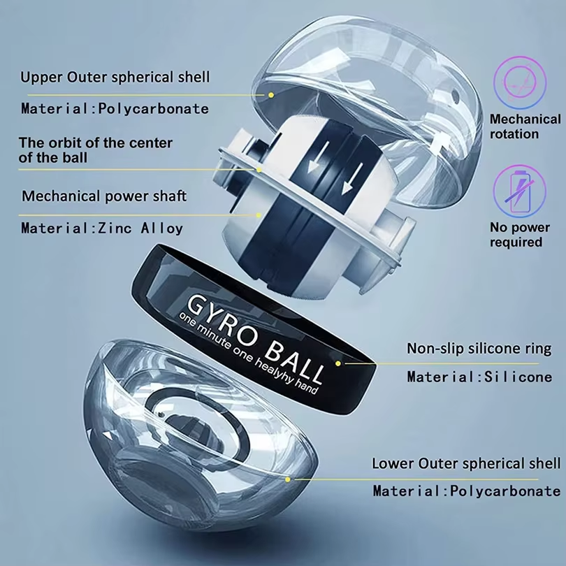 Wrist Ball Power Trainer Ball Arm Hand Forearm Exerciser Auto-Start Gyroscopic Power Wrist Gyro Ball Sport Fitness Equipment