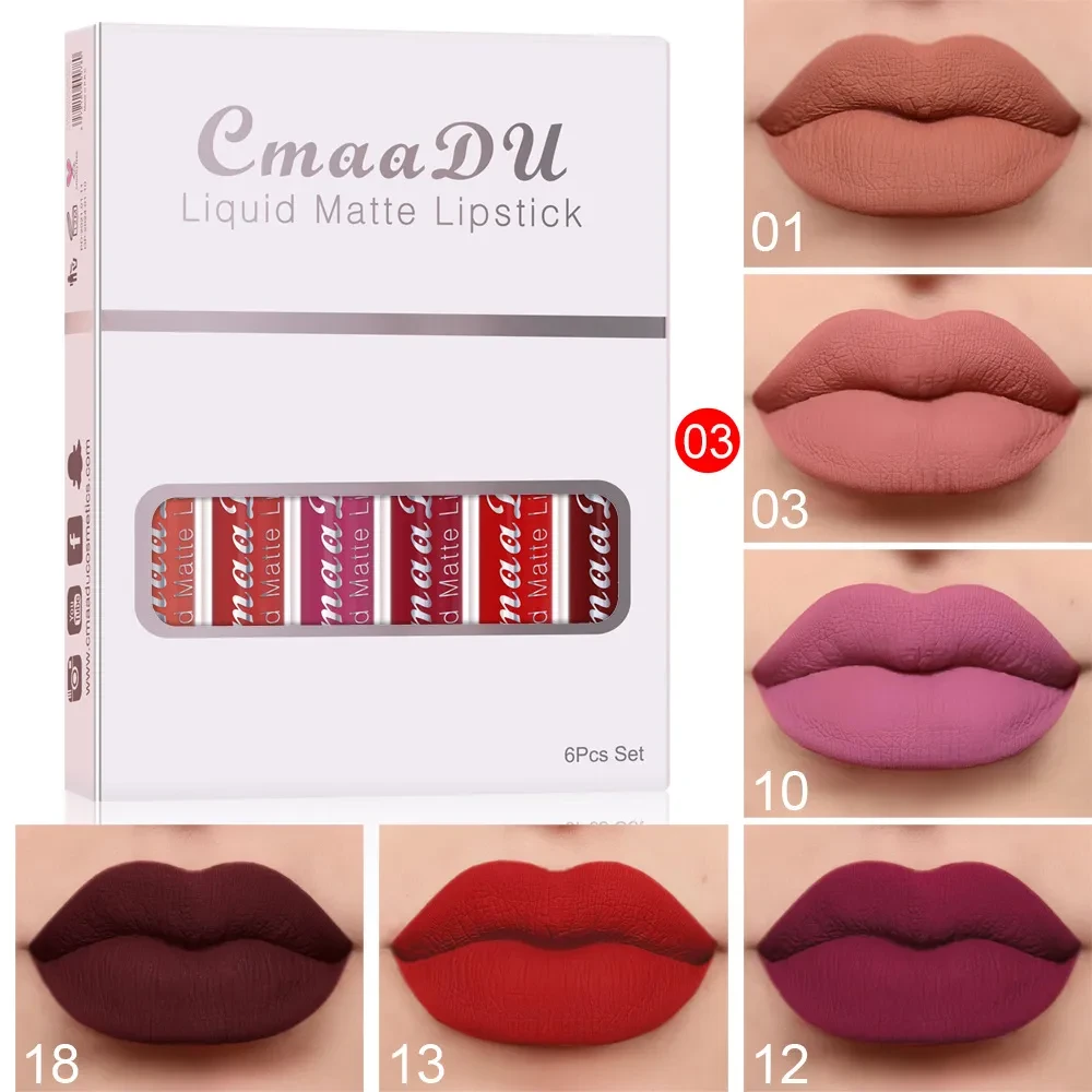 6 Boxes Matte Non-stick Lipstick