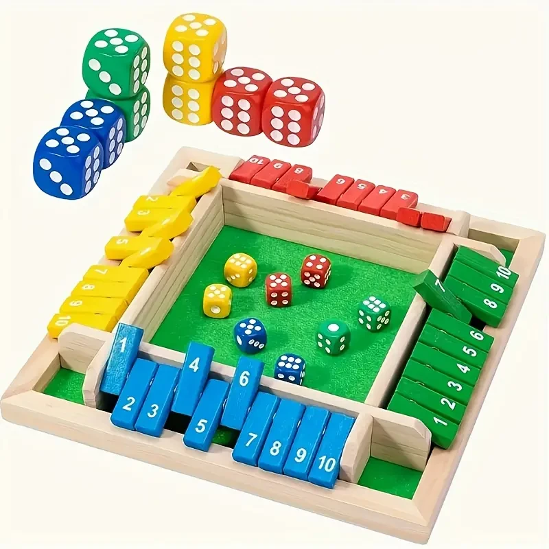 Close Box Games For Adults, Wooden Board Dice Games And Family Classic Desktop Games For 2-4 Players, Christmas, Halloween, Thanksgiving Gifts For Classroom, Party Or Bar Carnival