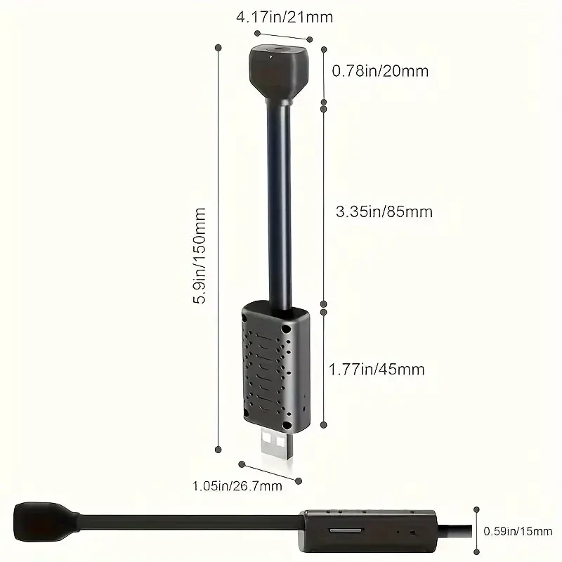 Mini USB Camera 1080P, Nanny Cam Full HD with Night Vision Motion Activation for Indoor Outdoor Covert Security Cameras