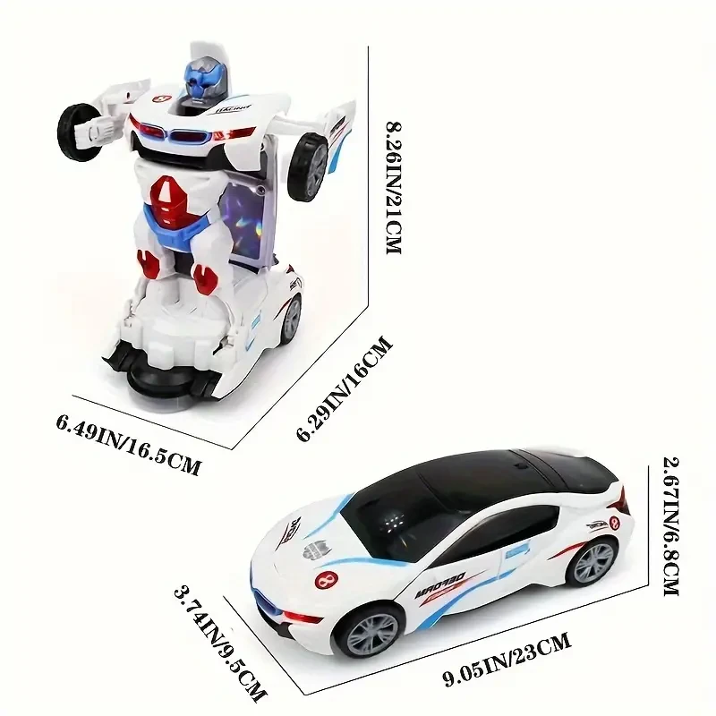 Transforming Police Car Robot Toy - Lights & Sounds