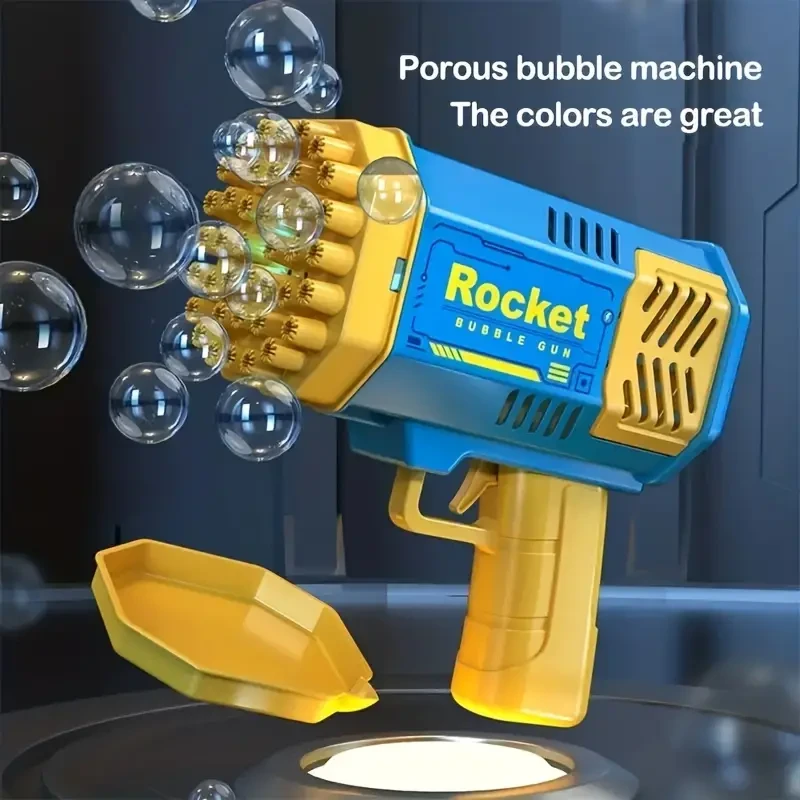 40-Hole Handheld Gatling Bubble Machine - LED Party Toy