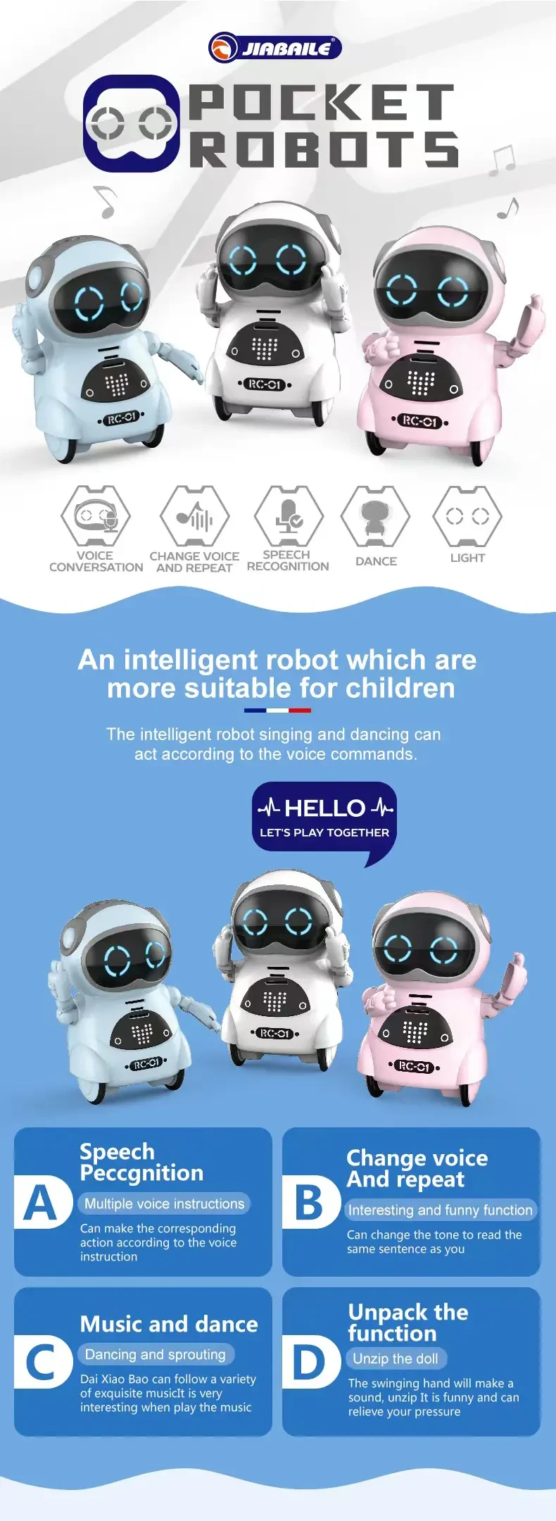 Interactive Mini RC Robot Toys: Talking, Singing, Dancing & Storytelling - Perfect Gift For Kids! Christmas Halloween Thanksgiving Gifts
