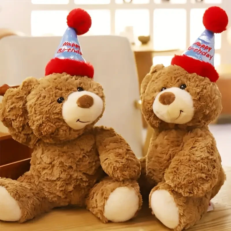 Cute Birthday Bear Plush Toys Kawaii Cartoon Soft Stuffed Animal Plush Toy