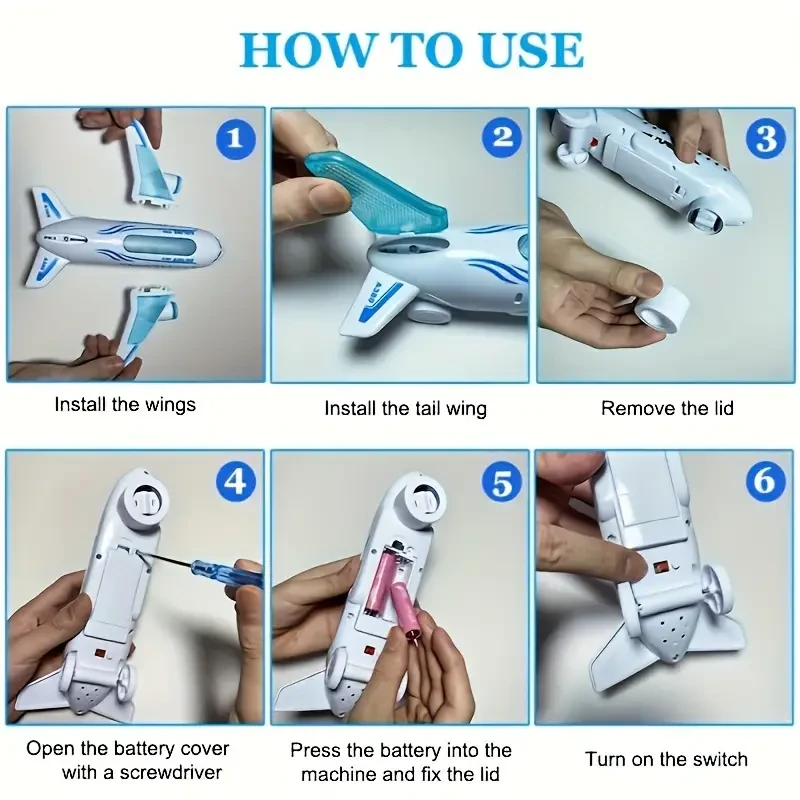 Kids' Electric Airplane Toy with Lights & Music
