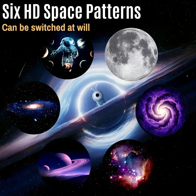 Monster Galaxy Star Projector Lamp - 6 Patterns, 360 Rotatable