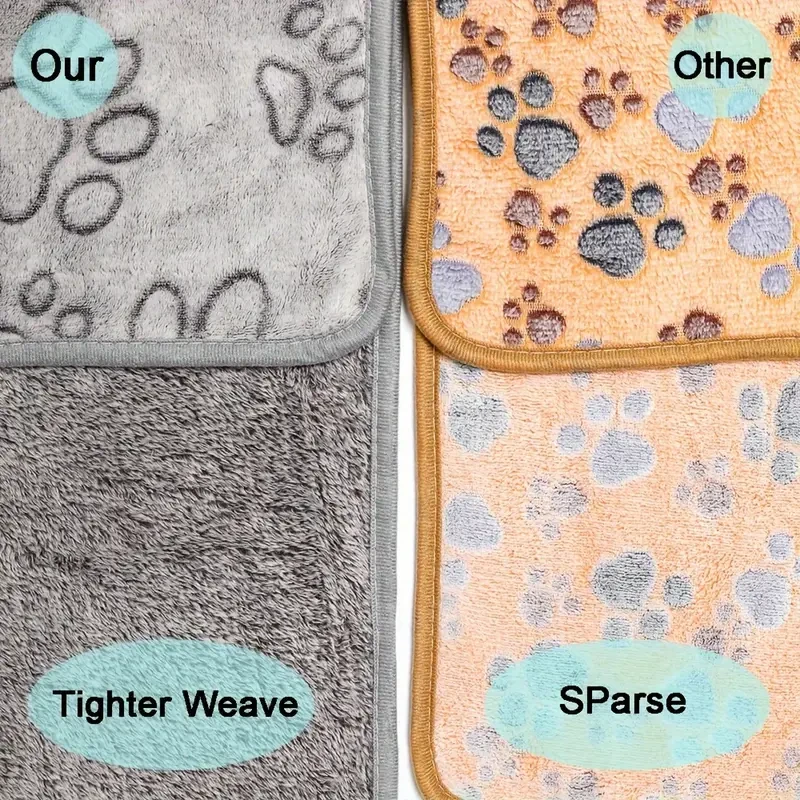 Comfy Puppy Blanket with Cute Paw Prints -