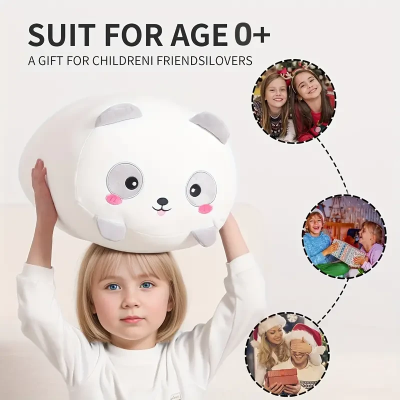 24-Inch Adorable Panda Plush Pillow - Soft, Cuddly Animal Body Toy