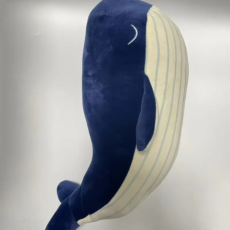 Blue Whale Plush Toy 45cm Soft Polyester Stuffed Animal for All Ages