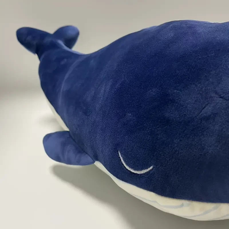 Blue Whale Plush Toy 45cm Soft Polyester Stuffed Animal for All Ages