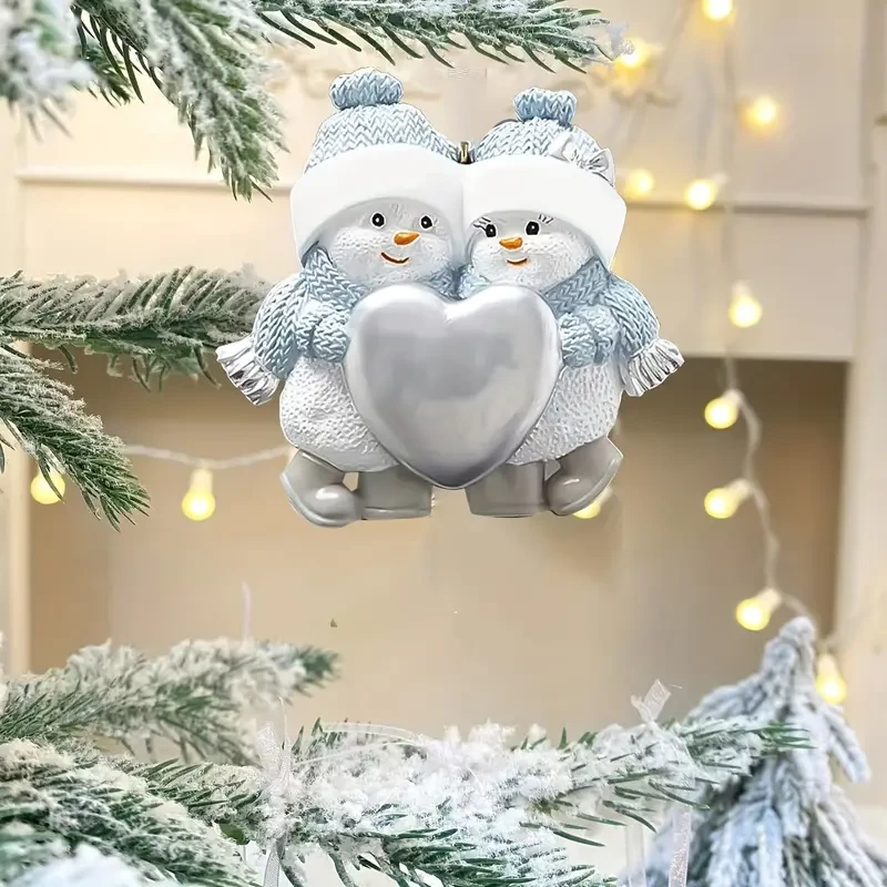Charming Couple Snowman Christmas Tree Ornament