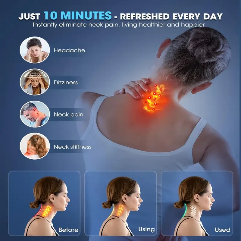 Ergonomic Neck Stretcher for Pain Relief - Cervical Traction and Spinal Correction Pillow