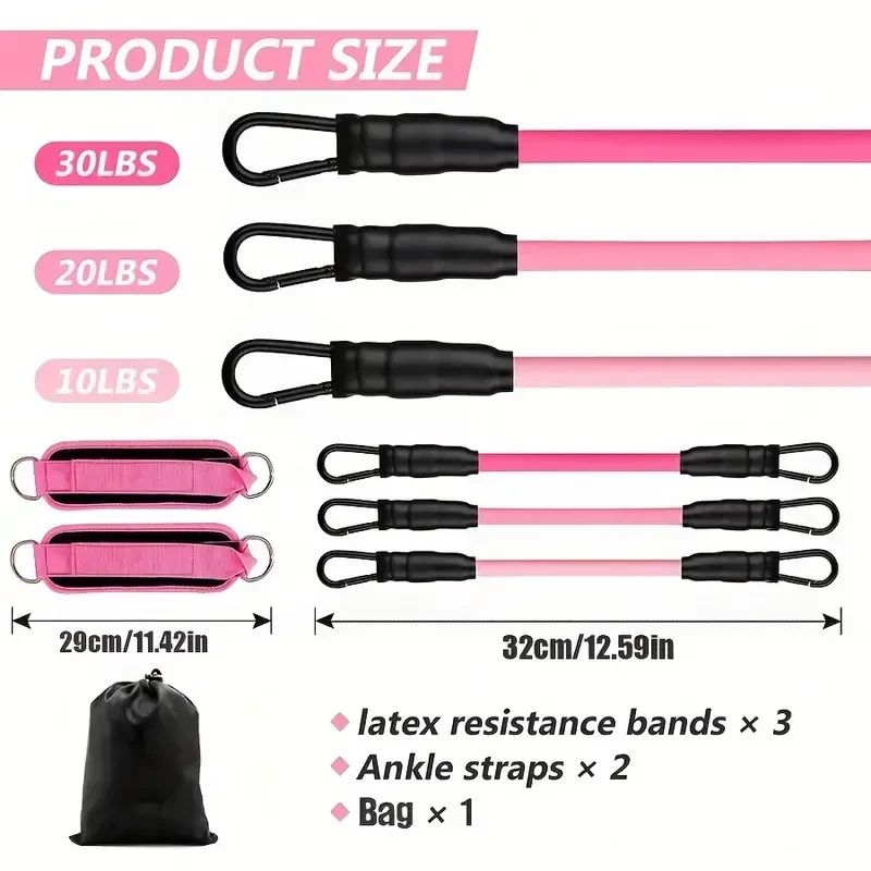 6-Piece Adjustable Ankle Resistance Bands Fitness Set