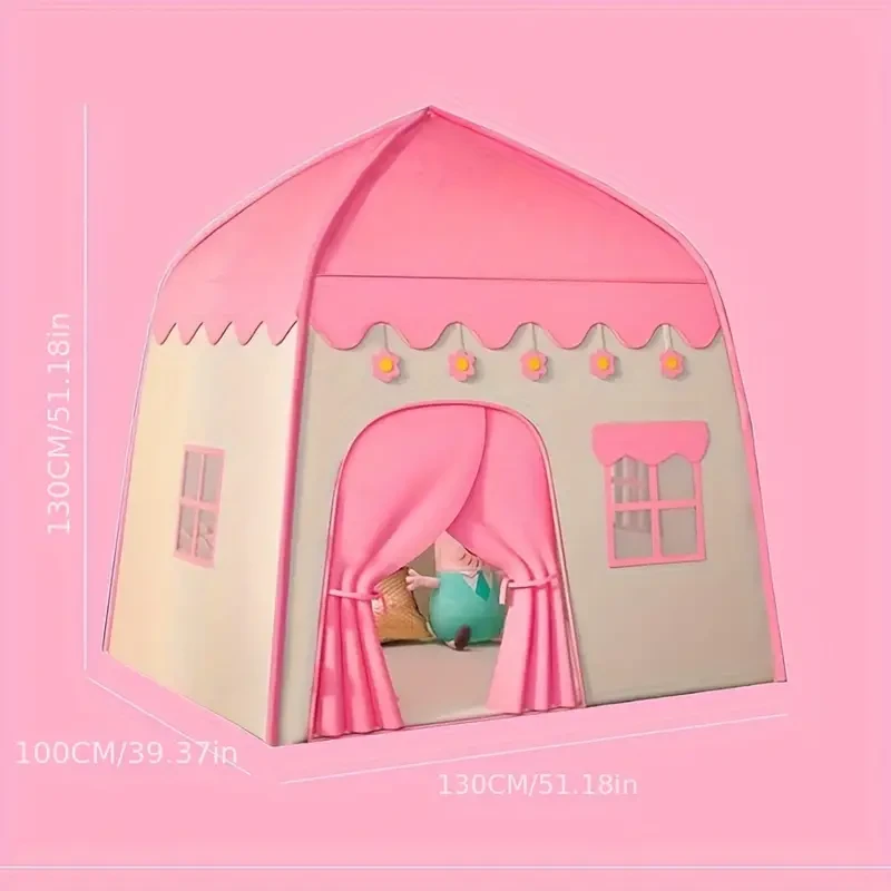 Children's Princess Play Tent | Large Indoor Playhouse with Pink Floral Design