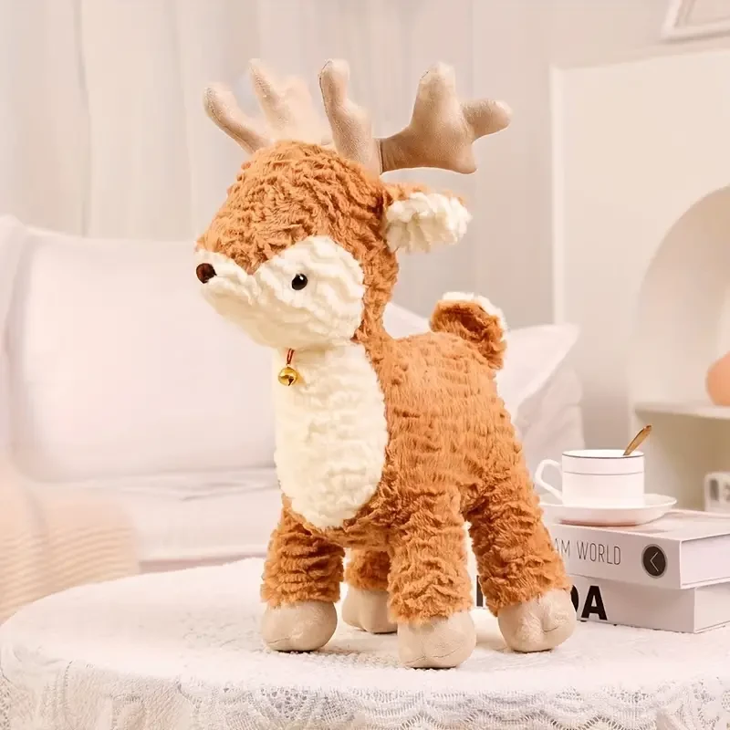 Cute Elk Plush Doll, Fawn Plush Doll, Christmas Little Reindeer Doll,