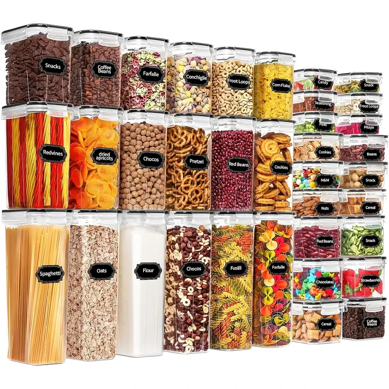 Skroam 36 Pack Airtight Food Storage Containers for Kitchen Pantry Organization