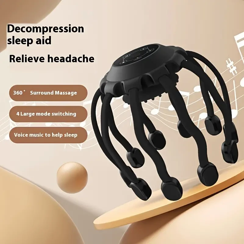 NALUNKANG Rechargeable 10-Finger Scalp Massager with 4 Modes