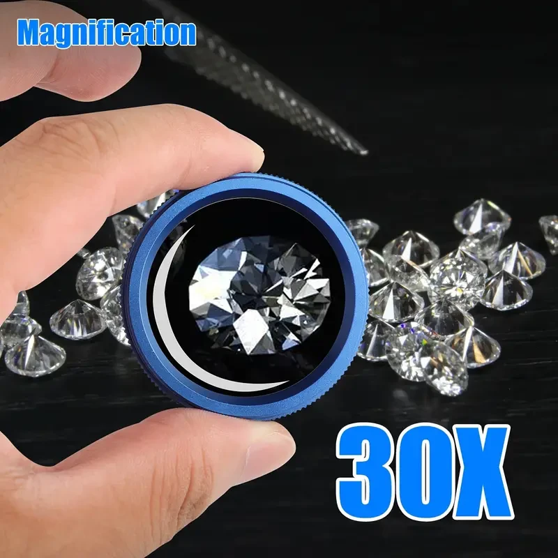 30X Portable Pocket Magnifying Glass - Handheld Magnifier for Watch Repair and Jewelry Making