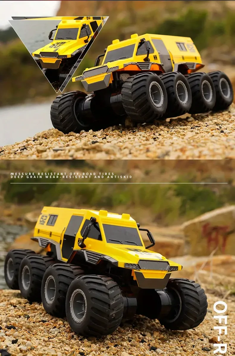Q137 Remote Control Amphibious 8-wheel Off-road Vehicle (Single Battery), Full Body, 360rotation And Drift, Pressure-resistant Rubber Tires, 30 Minutes Battery Life, 2.4G Remote Control