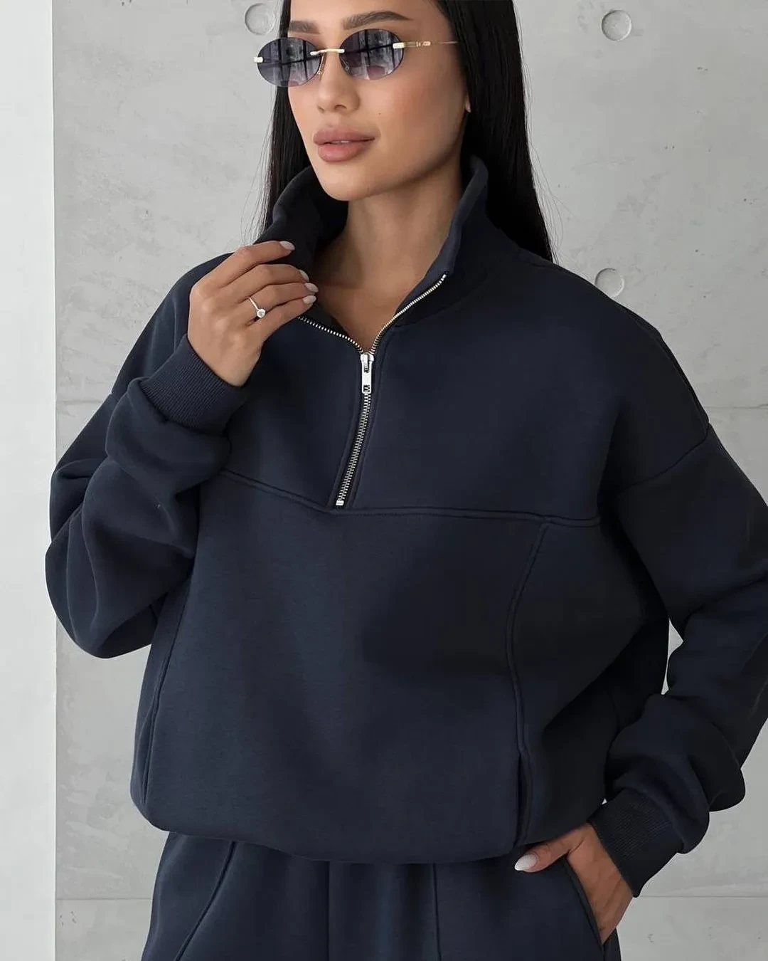 Y2K Winter Jogging Women Two Piece Set Female Zipper Coat Casual Pants Tracksuit Autumn Jacket Fashion Contrast Sport Wear Set