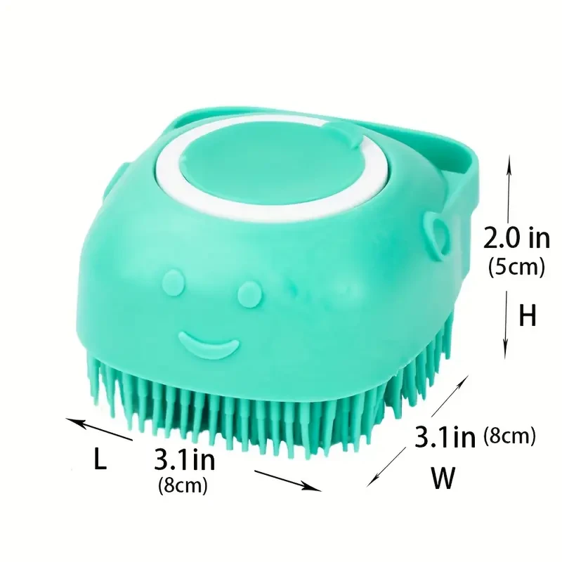 2pcs Silicone Pet Shampoo Brush with Shampoo Storage - Gentle Massage and Grooming Tool for Dogs and Cats