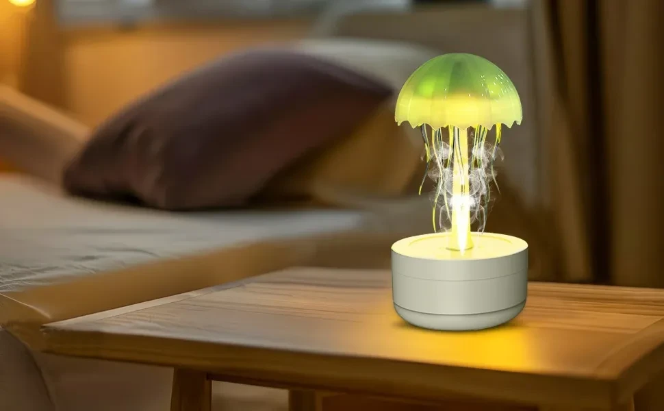 jellyfish Humidifier Fragrance Diffuser Colorful Night Light Heavy Fog Essential Oil Diffuser Home Bedroom Office Air Humidifier