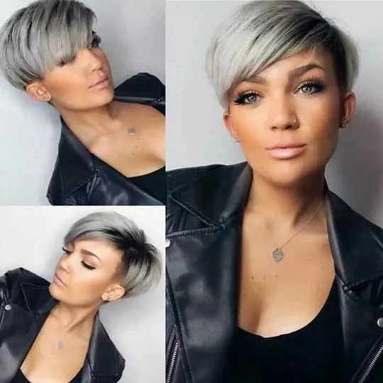Synthetic Short Wig Hair Extension Pixie Cut Wig For Women