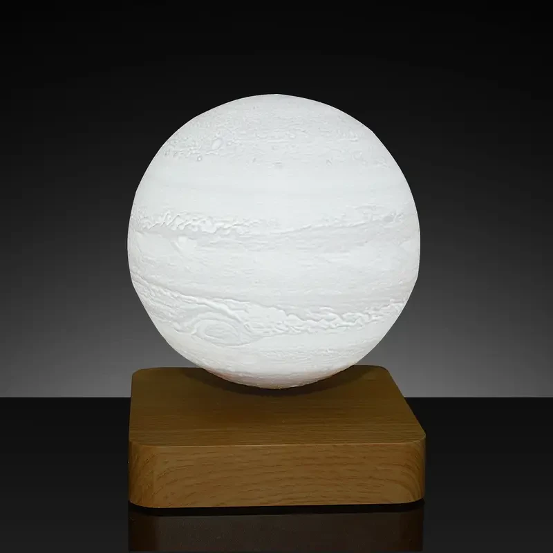 Floating Jupiter LED Table Lamp - Levitate & Rotate Night Light with Touch Control